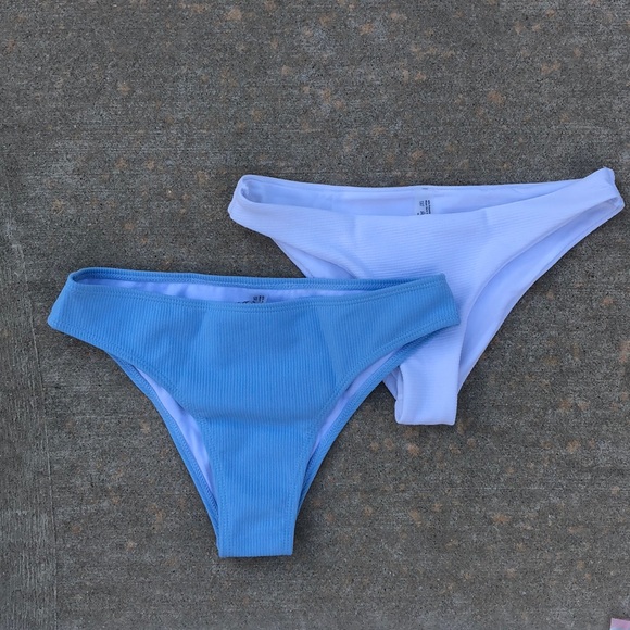 Shein Blue and White Bikini Bottoms size small - Picture 2 of 6